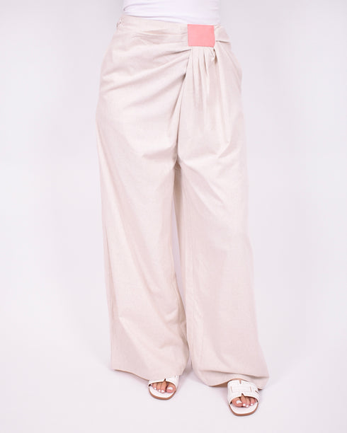 Liva linnen pantalon beige