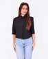 button split blazer black