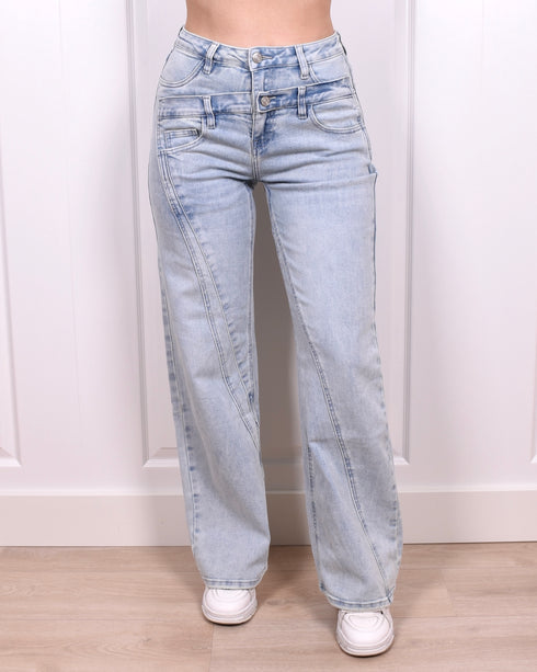 Double Straight leg stretch jeans Blue