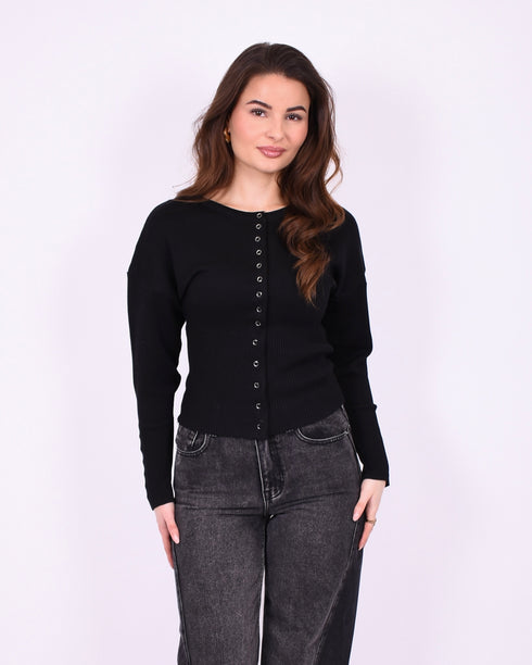 Knit snatch top black