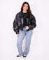 statement leather jacket black