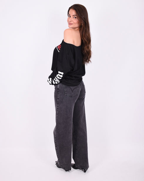 Off shoulder longsleeve black