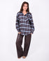 Checkered rhinestone blouse light blue