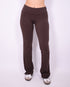 fold over flared pants brown