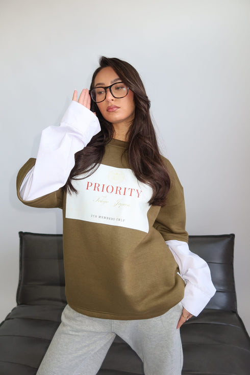 priority x tokyo layered longsleeve green