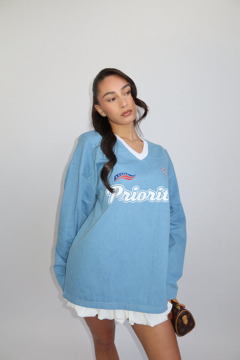 Priority denim longsleeve light blue