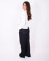 wide leg stretch jeans dark blue