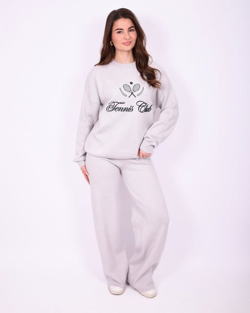 Tennis club knit set grey