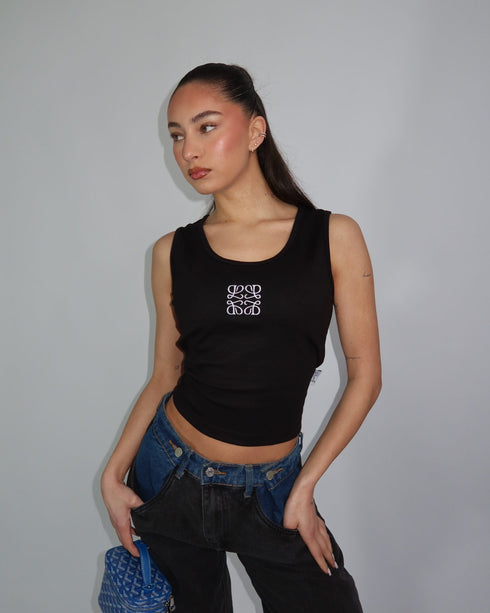 Priority monogram tank top black