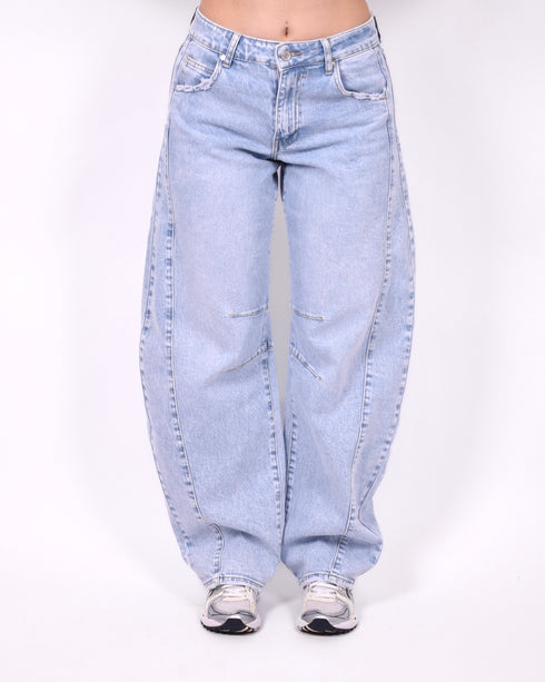 Lined barrel stretch jeans