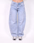 Lined barrel stretch jeans