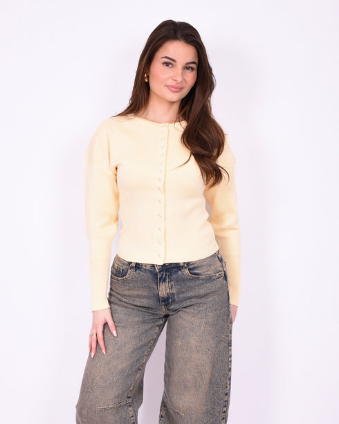 knit snatch top yellow