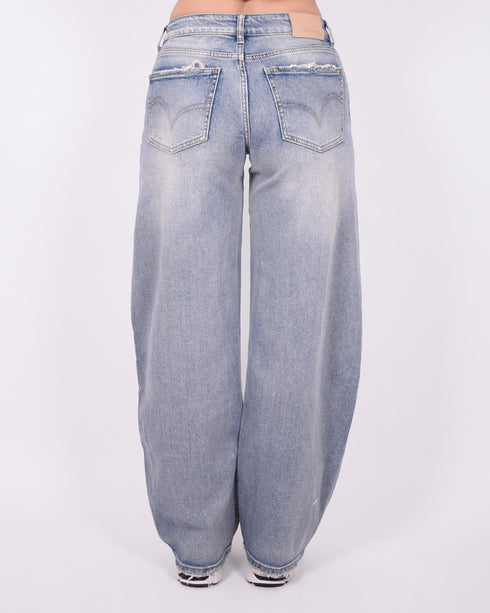 Vintage Washed barrel stretch jeans
