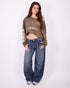 Off shoulder Longsleeve khaki