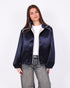 satin bomber jacket navy