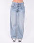 Double waist stretch jeans light blue