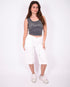 stretch jort white