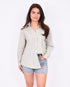Checked rhinestone blouse matcha