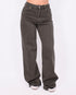tall wide leg stretch jeans dark green