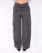 Foldover checkered pants grey