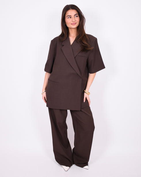 Bibi short sleeve blazer Brown