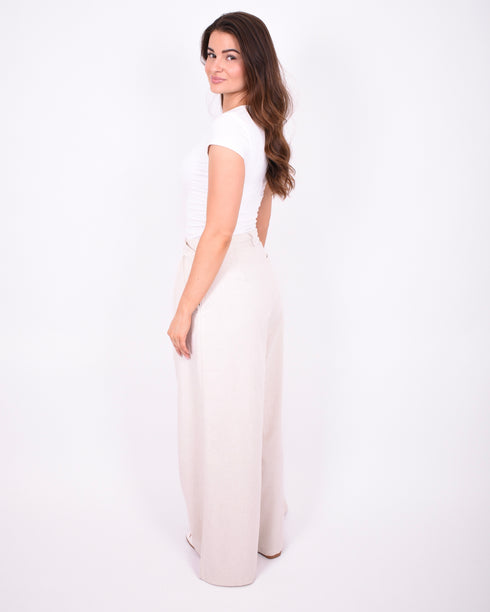 Liva linnen pantalon beige
