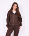 redefined zip up hoodie brown