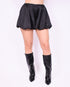 Satin balloon skort Black