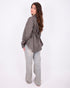 checkered snatch blouse brown