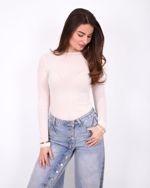 super soft cashmere top creme