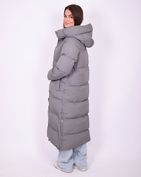 Maxi puffer coat grey