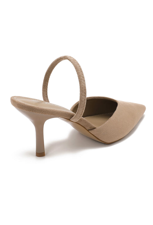 suede kitten heels taupe