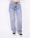 distressed straight leg stretch jeans blue