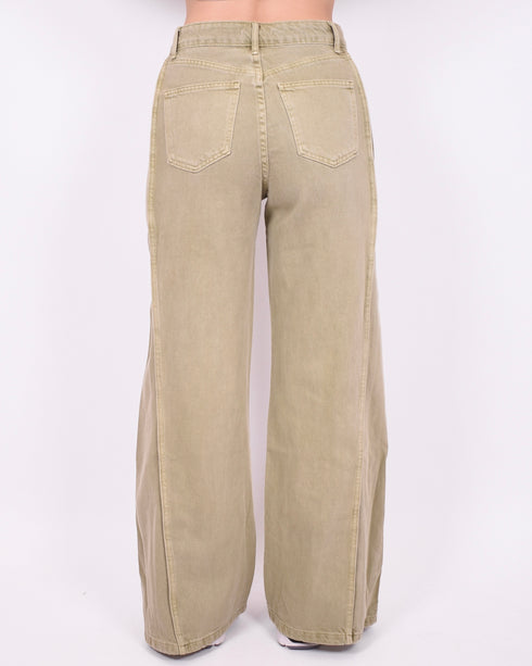 Didi Wide leg jeans matcha green