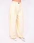 Pleated button pantalon yellow