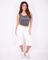 stretch jort white