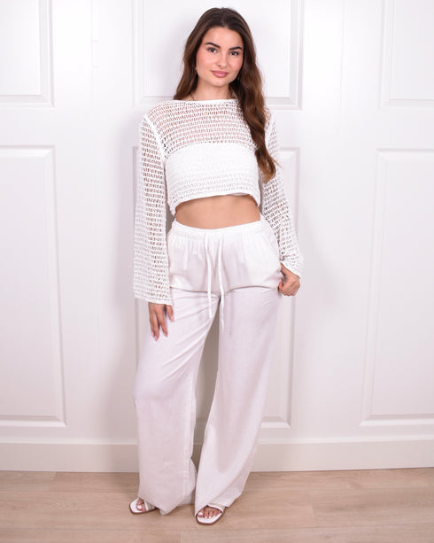 Linnen pants white