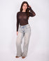 gold detail vinatge washed stretch jeans