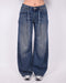 Dark vintage Baggy Wide leg stretch jeans