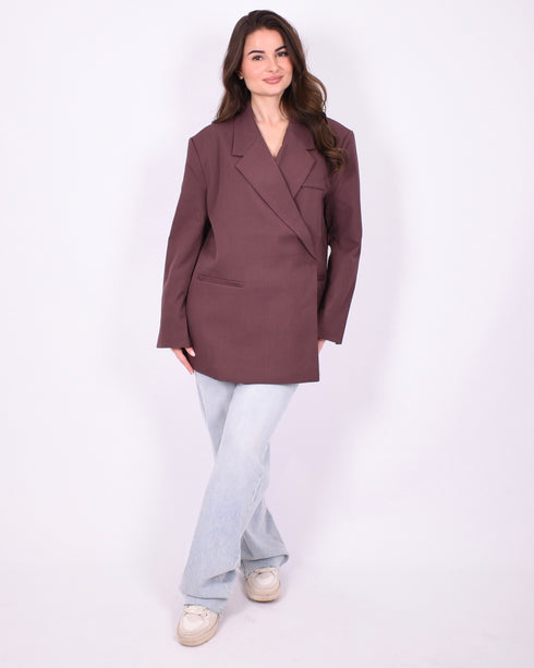 bibi boxy blazer plum