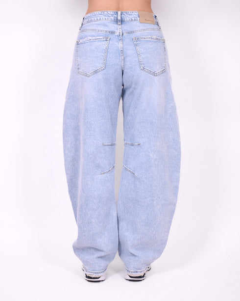 Lined barrel stretch jeans