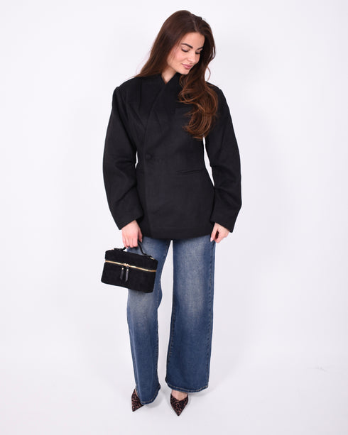 wool blazer black