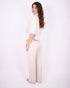 Linnen split blazer set beige