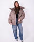 puffer coat taupe
