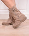 Suède Gabby biker boots taupe