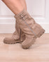 Suède Gabby biker boots taupe