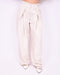 Pleated pantalon creme