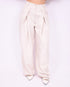 Pleated pantalon creme