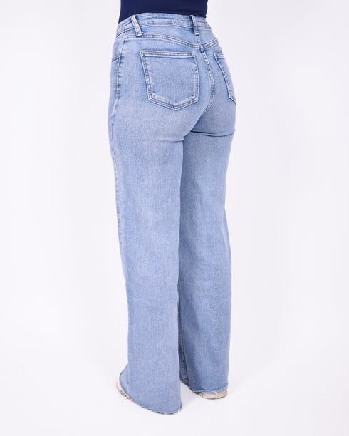 Blue Wide leg stretch jeans