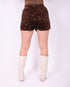 sequin stretch skort brown